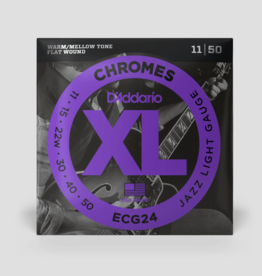D'Addario D'Addario XL Chromes 11-50 Electric Guitar Strings, Flat Wound, Jazz Light (ECG24)