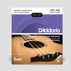D'Addario D'Addario 37-90 EXP Phosphor Bronze Coated Acoustic Bass Strings, Taylor GS Mini Scale 23.5" Length