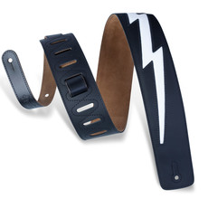 Levy's Levy's  2.5" Guitar Strap with Leather Lightning Bolt Inlay