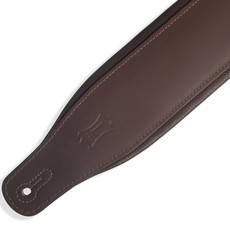 Levy's Levy's 3" Top Grain Leather Guitar Strap, Garment Leather with Foam Padding (Dark Brown)