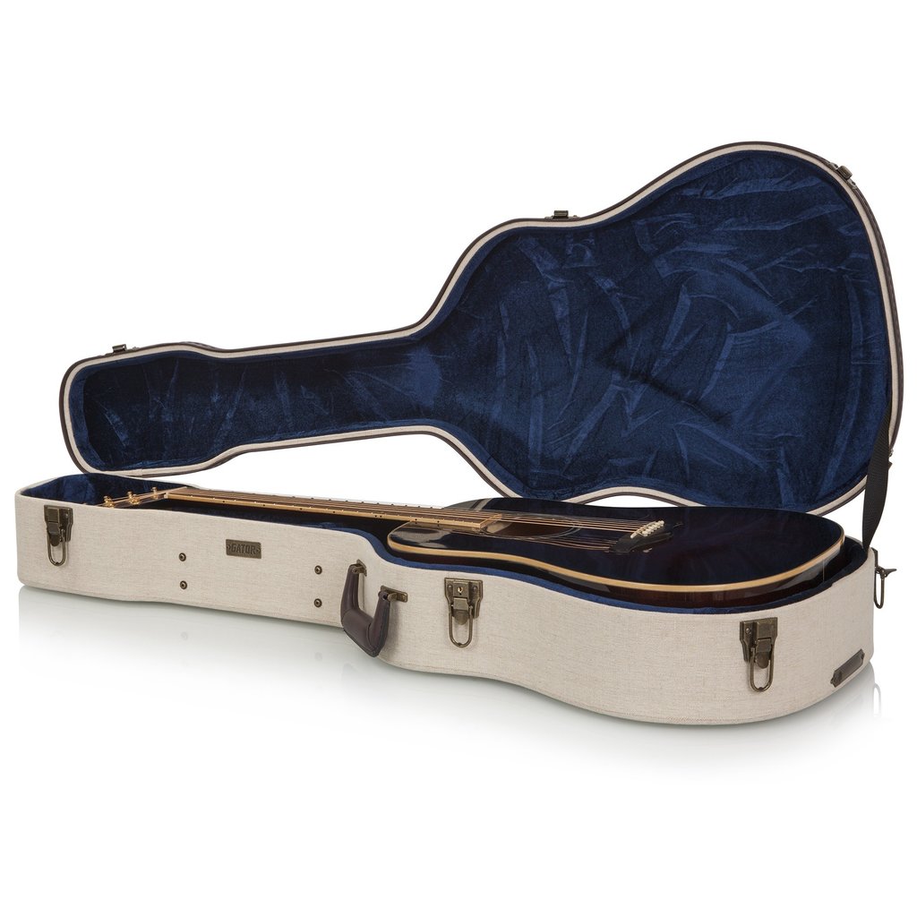 Gator Cases Gator Deluxe Wood Case for Dreadnaught Acoustics - Journeyman Burlap Exterior