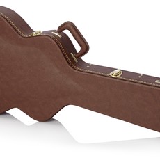 Gator Cases Gator Deluxe Wood Case for Semi-Hollow Guitars - Vintage Brown Exterior