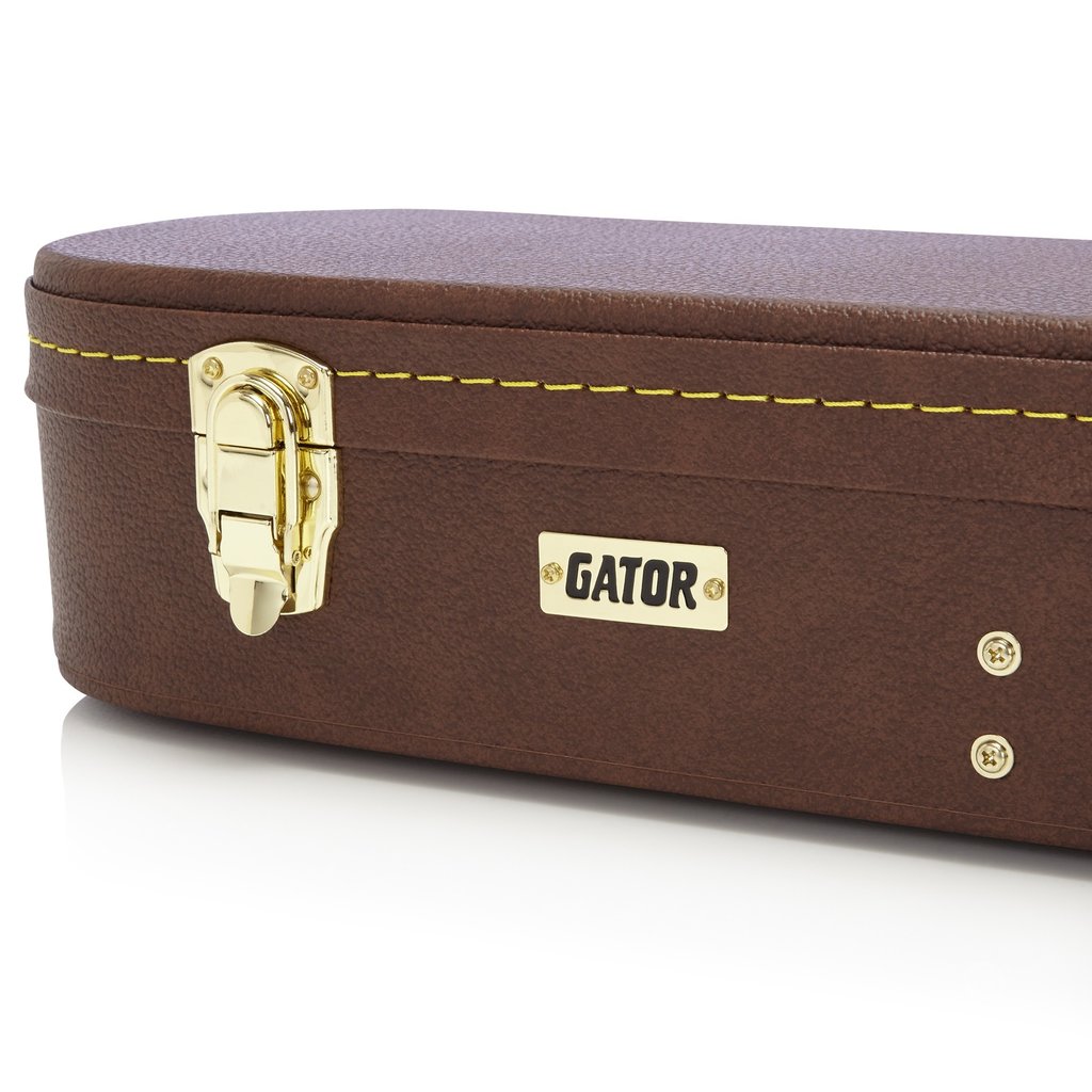 Gator Cases Gator Deluxe Wood Case for Semi-Hollow Guitars - Vintage Brown Exterior