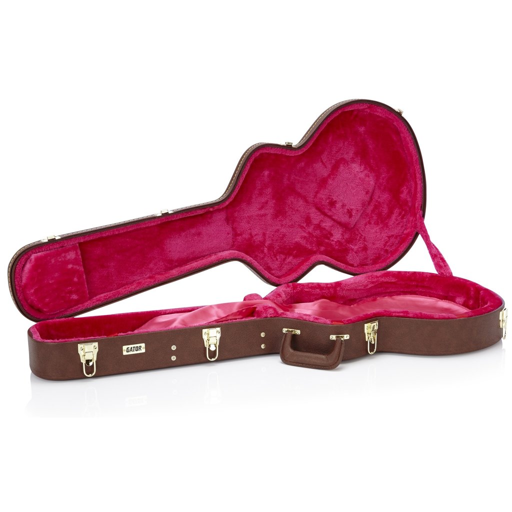 Gator Cases Gator Deluxe Wood Case for Semi-Hollow Guitars - Vintage Brown Exterior