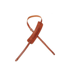 Levy's Levy's 5/8" Veg-tan Leather Guitar Strap, Classic 50's Pad & Buckle Adjustment (Walnut)