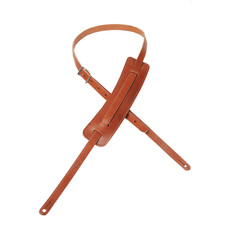 Levy's Levy's 5/8" Veg-tan Leather Guitar Strap, Classic 50's Pad & Buckle Adjustment (Brown)