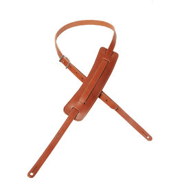 Levy's Levy's 5/8" Veg-tan Leather Guitar Strap, Classic 50's Pad & Buckle Adjustment (Brown)