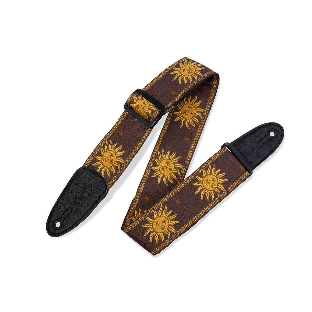 Levy's Levy's 2" Sun Design Jacquard Weave Guitar Strap (Brown)