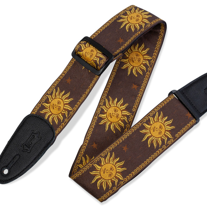 Levy's Levy's 2" Sun Design Jacquard Weave Guitar Strap (Brown)