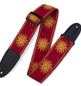 Levy's Levy's 2" Sun Design Jacquard Weave Guitar Strap (Red)