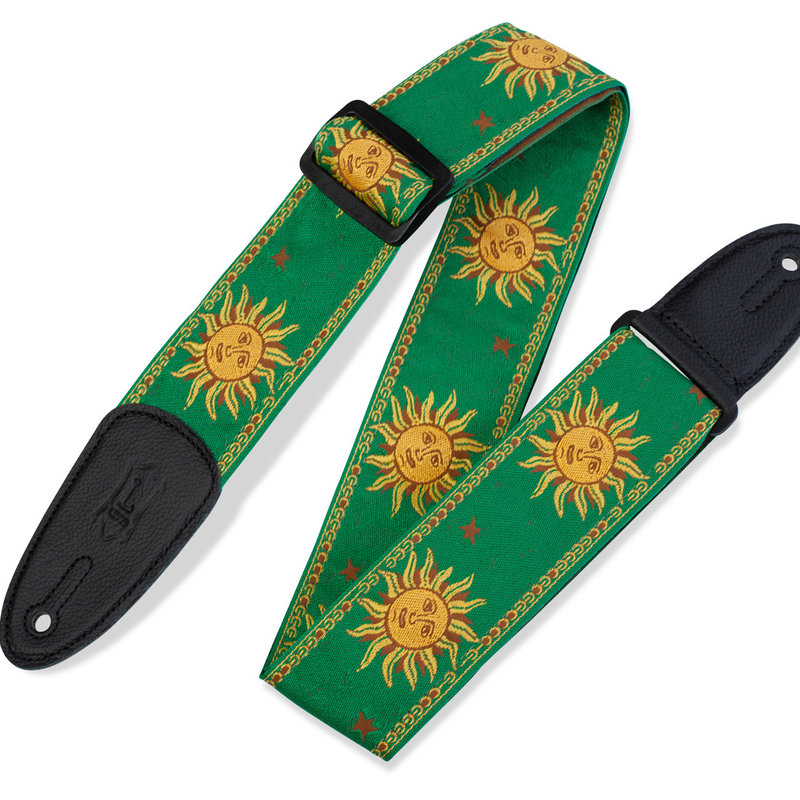 Levy's Levy's 2" Sun Design Jacquard Weave Guitar Strap (Green)