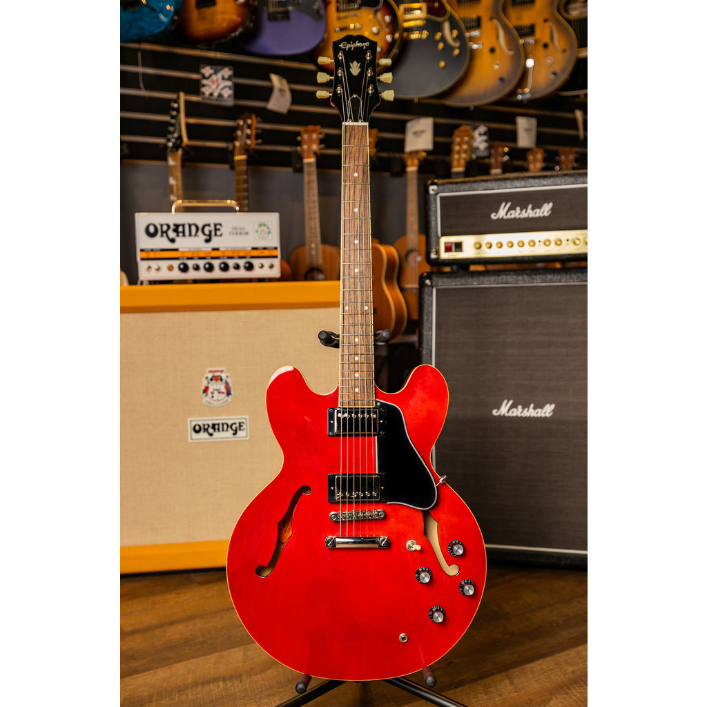 Epiphone Epiphone ES-335 Semi-Hollow Electric Guitar, Cherry (In-Store Pickup Only)