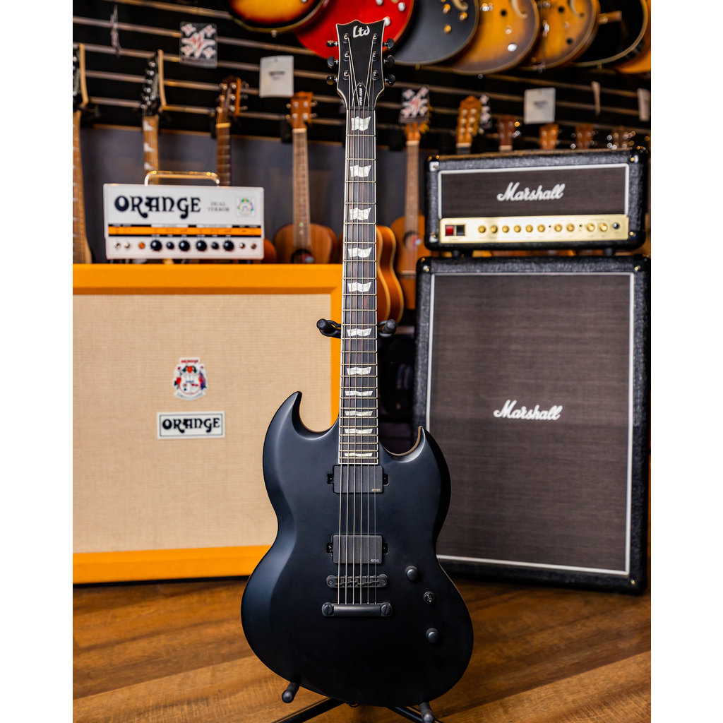 ESP/LTD LTD Viper-400 Baritone Electric Guitar (Black Satin)