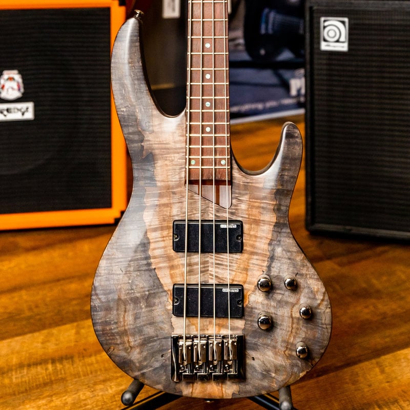 ESP/LTD LTD B-204SM Electric Bass (See Thru Black Satin, Spalted Maple)