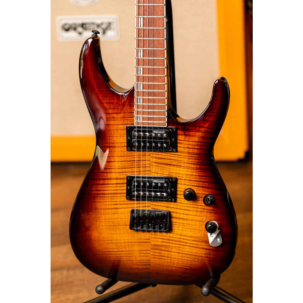 ESP/LTD LTD H-200FM Electric Guitar (Dark Brown Sunburst)