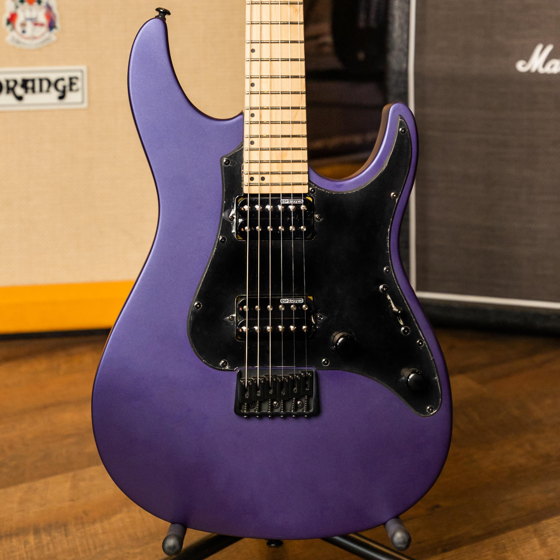 ESP LTD SN-200 HTエレキギター-ダークパープルメタリックサテン - ギター