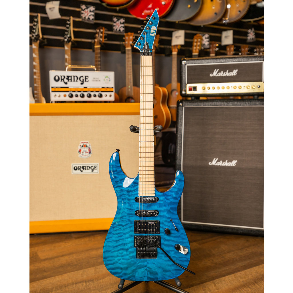 LTD MH203 - Bleu transparent - guitare électrique gaucher