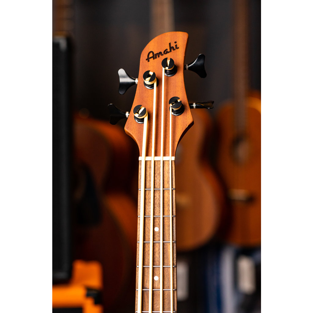 Amahi Amahi Mahogany Double Cutaway Ukulele Bass with Electronics