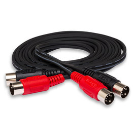 Hosa Dual MIDI Cable, Dual 5-pin DIN to Same (3 meters)
