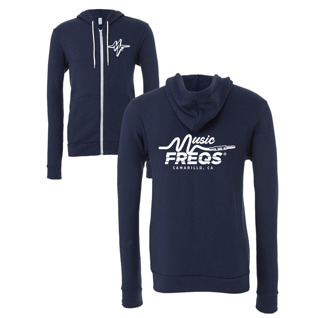 Music Freqs Music Freqs Logo Zipper Hoodie, Navy