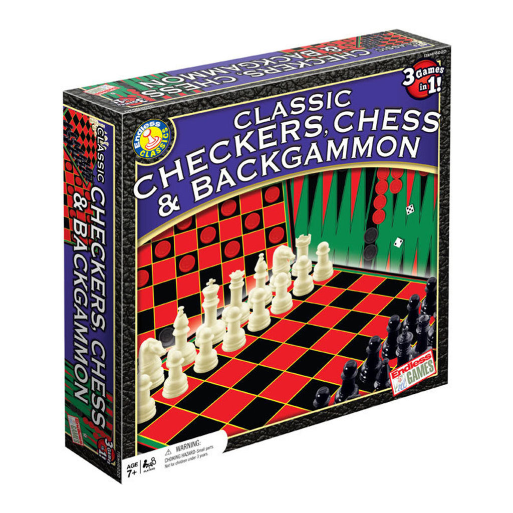 ENDLESS GAMES Chess, Checkers & Backgammon Box Set