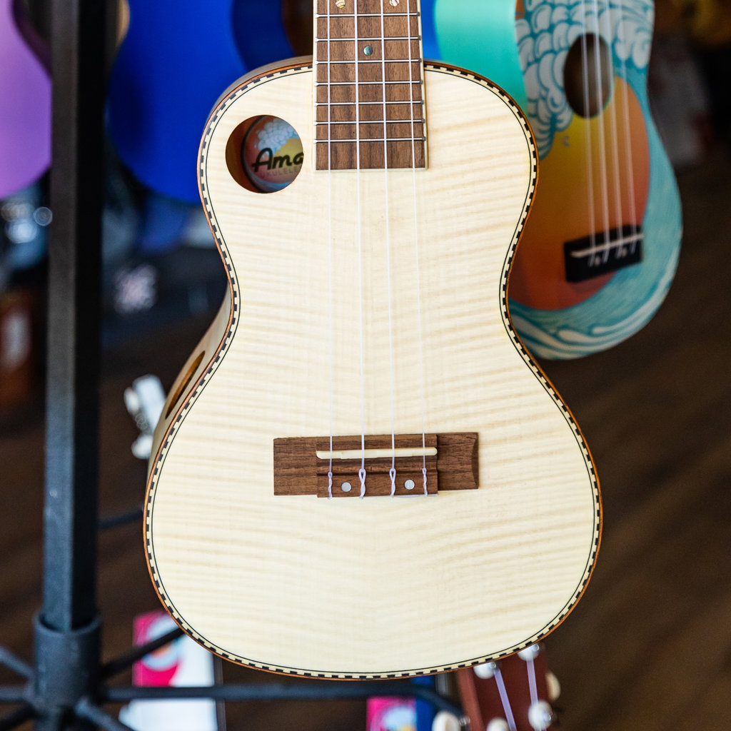 Amahi Amahi Classic Flamed Maple Concert Ukulele with Offset & Side Soundhole