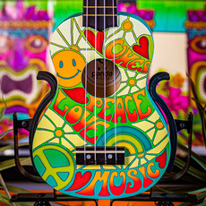 Amahi Amahi Panda Soprano Ukulele with Peace & Love Design