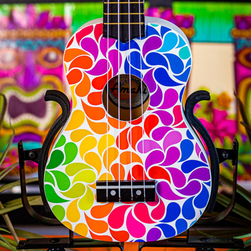 Amahi Amahi Soprano Ukulele with Rainbow Flower Design