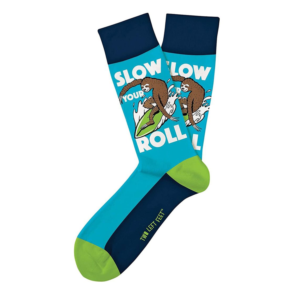 Two Left Feet Two Left Feet "Slow Your Roll" (Surfing Sloth) Socks