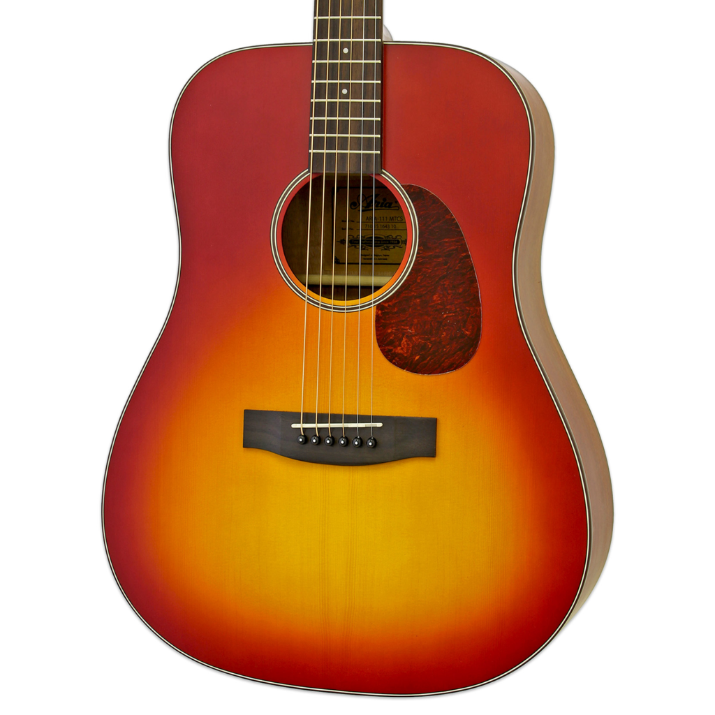 Aria Aria Dreadnought Acoustic Guitar (Matte Cherry Burst)