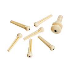 D'Addario D'Addario Injected Molded Bridge Pins with End Pin Set, Ivory with Ebony Dot