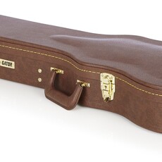 Gator Cases Gator Deluxe Wood Case for Single-Cutaway Guitars, Vintage Brown