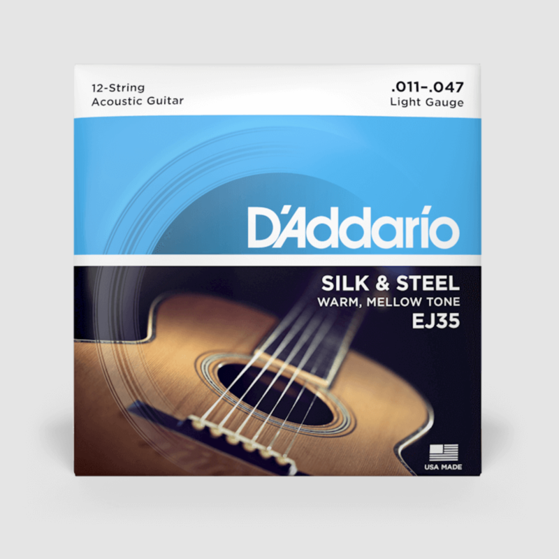 D'Addario D'Addario 11-47 Light 12-String, Silk & Steel Acoustic Guitar Strings