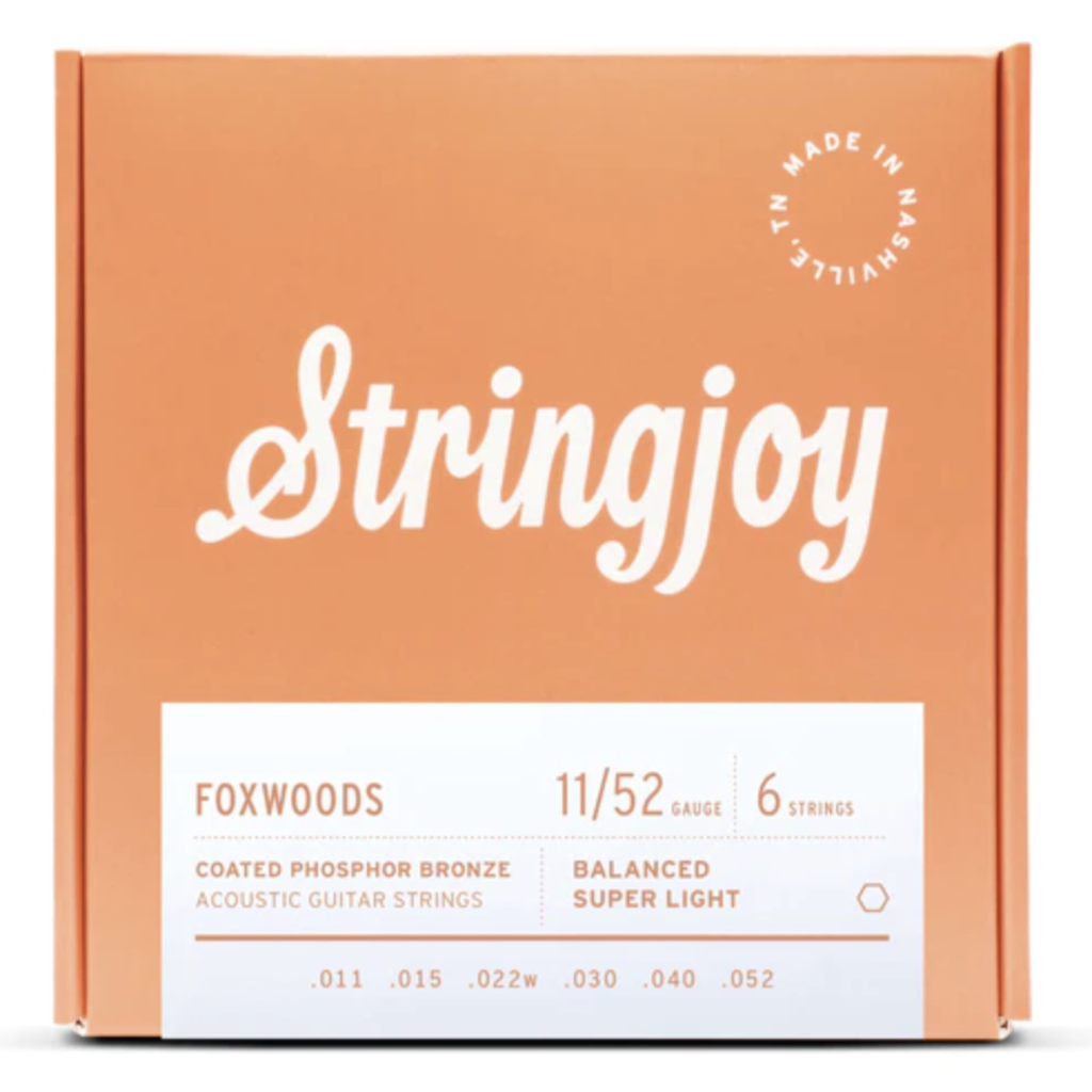 Stringjoy Stringjoy Foxwoods | Super Light Gauge (11-52) Coated Phosphor Bronze Acoustic Guitar Strings