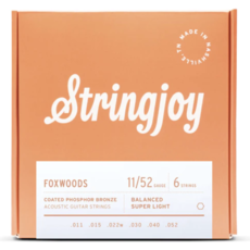Stringjoy Stringjoy Foxwoods | Super Light Gauge (11-52) Coated Phosphor Bronze Acoustic Guitar Strings