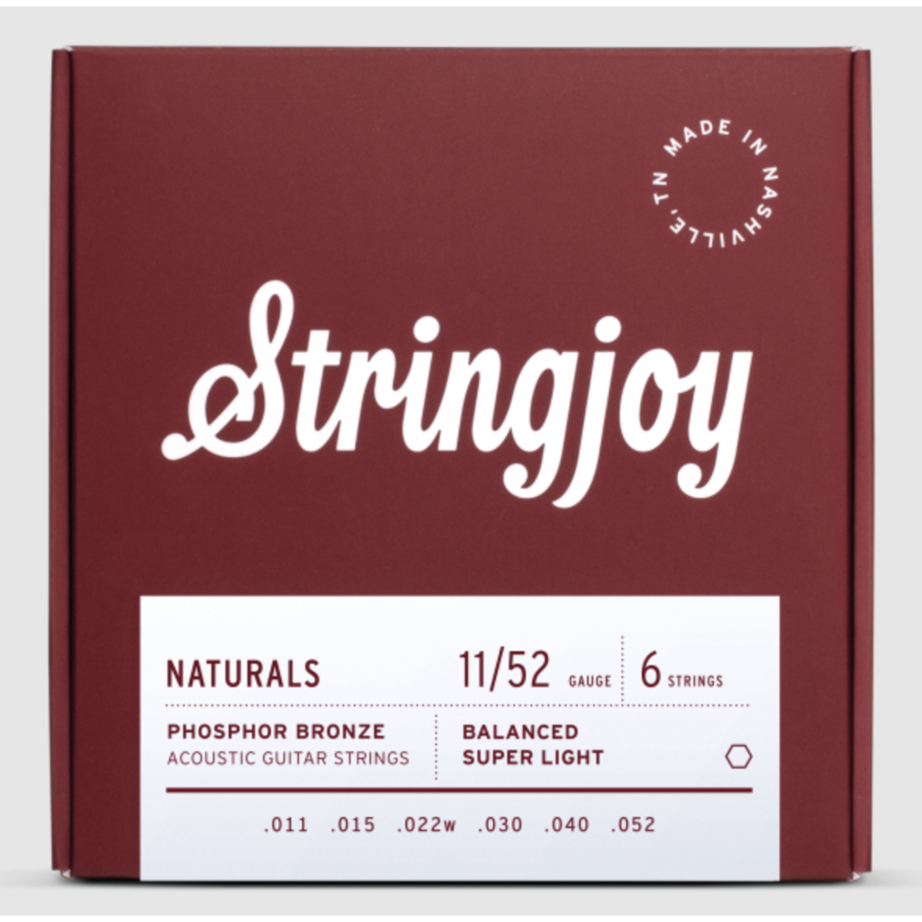 Stringjoy Stringjoy Naturals | Super Light Gauge (11-52) Phosphor Bronze Acoustic Guitar Strings