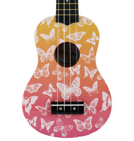 Amahi Amahi Sunset Mariposa Butterfly Design Ukulele, Soprano