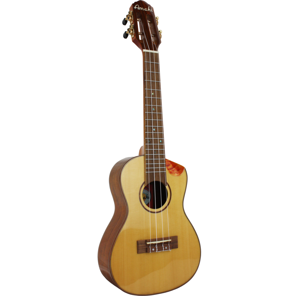 Amahi Amahi Concert Ukulele with Solid Spruce Top, Scallop Cutaway