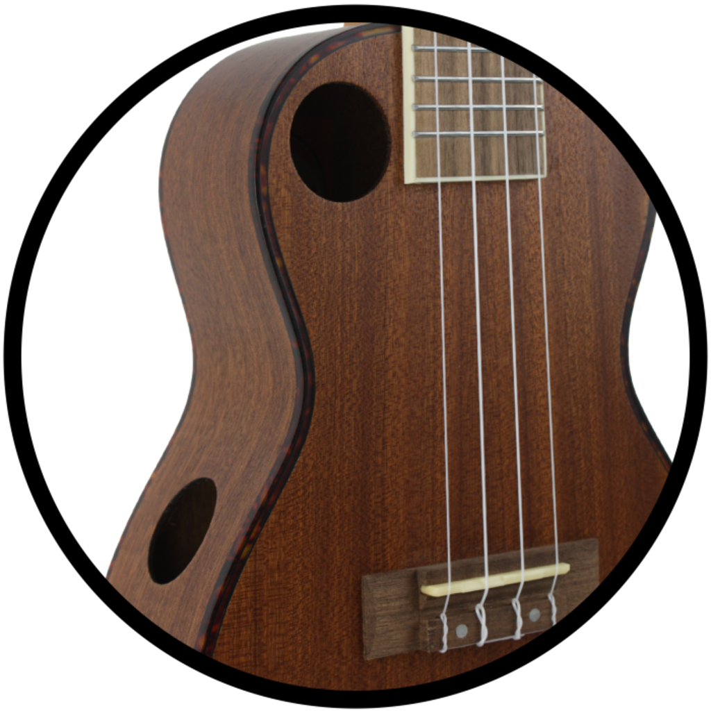 Amahi Amahi Forte Mahogany Concert Ukulele with Offset & Side Sound Hole