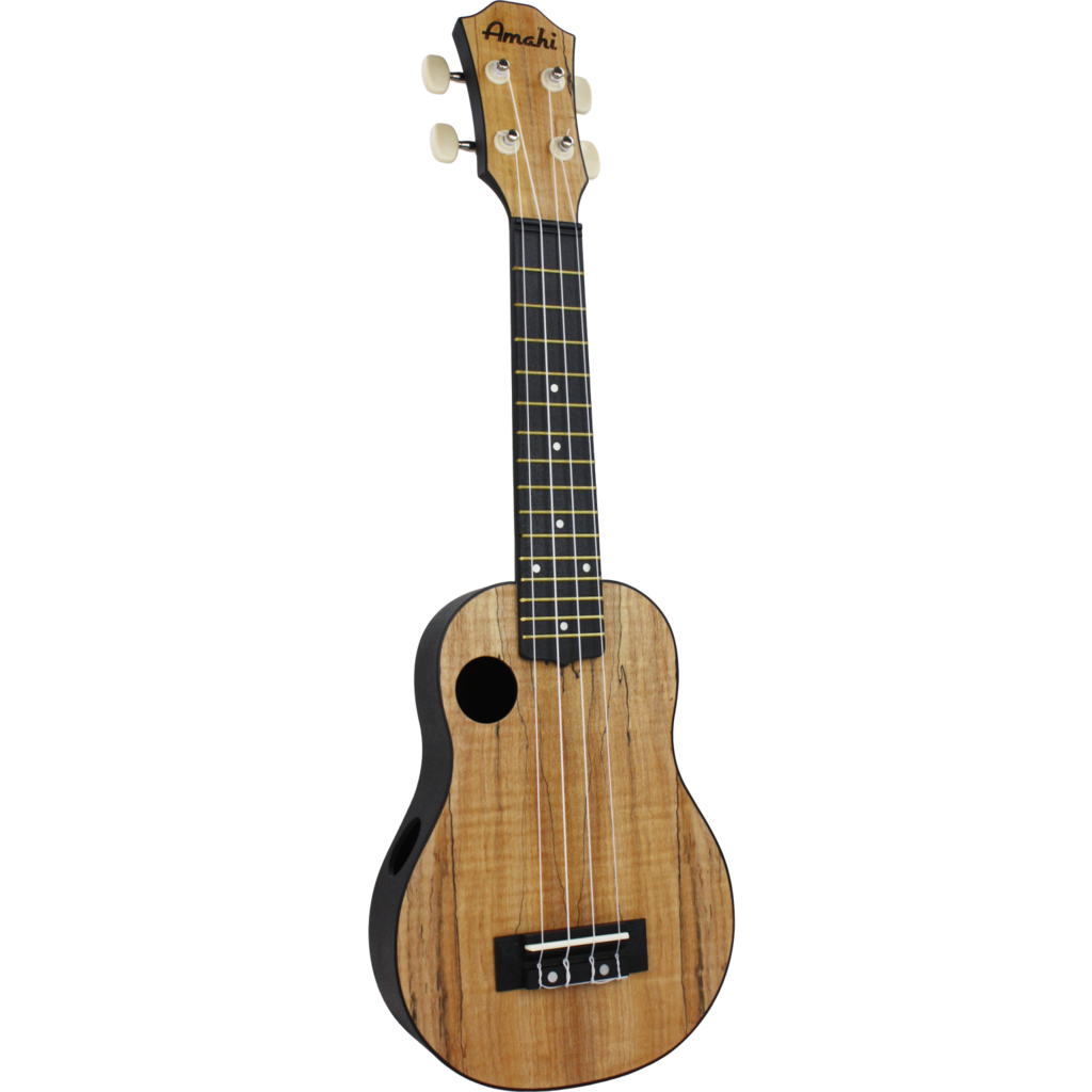 Amahi Amahi Spalted Maple Top Soprano Ukulele with ABS Plastic Back & Sides