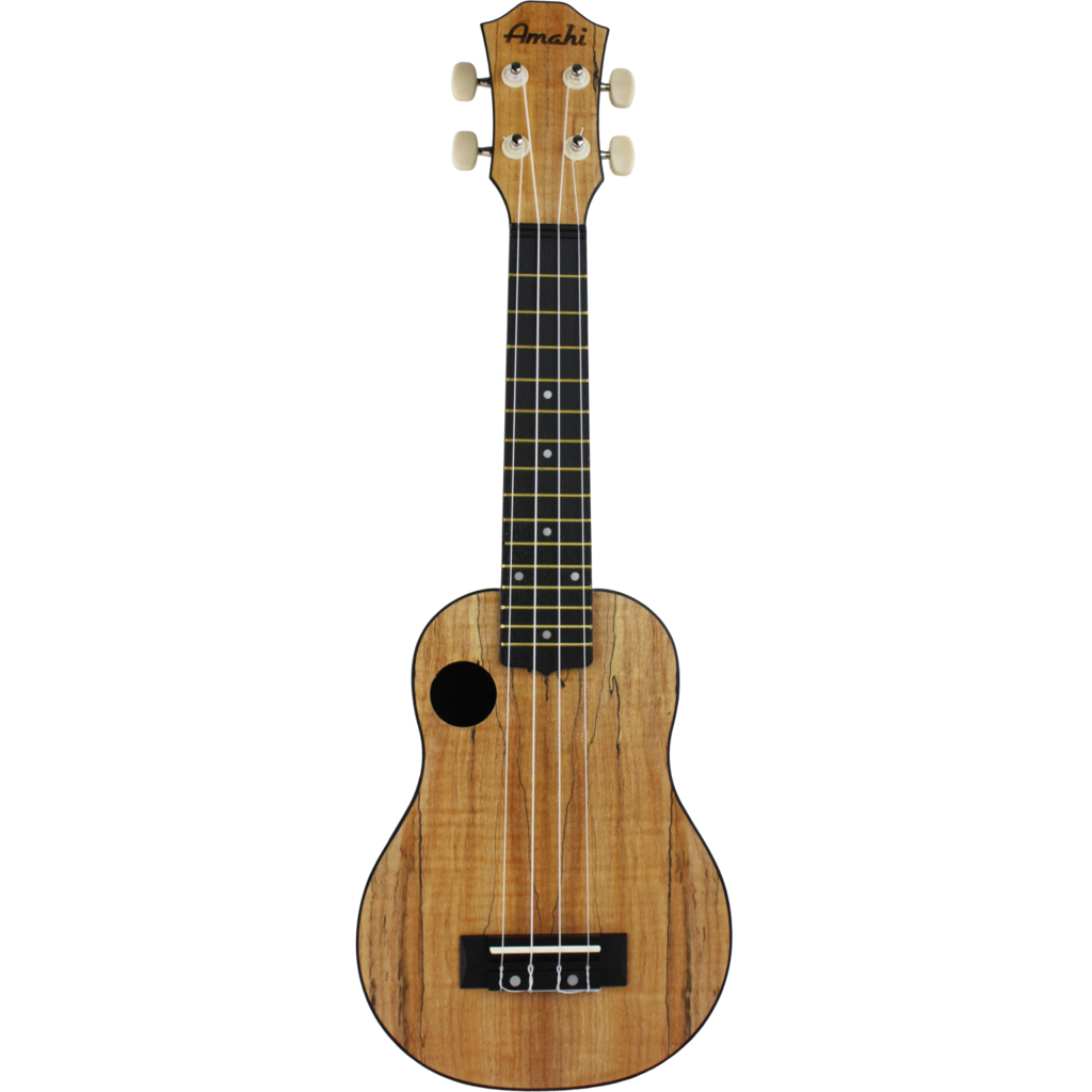 Amahi Amahi Spalted Maple Top Soprano Ukulele with ABS Plastic Back & Sides