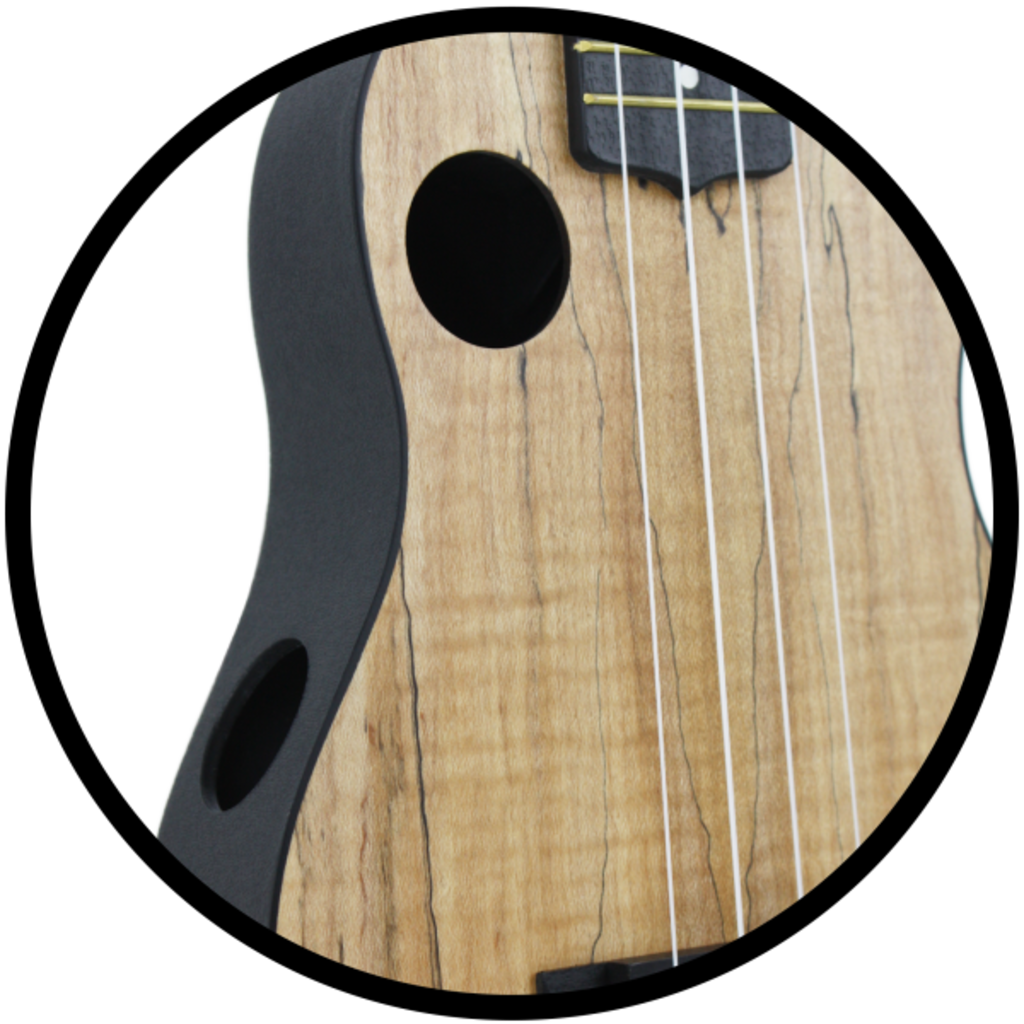 Amahi Amahi Spalted Maple Top Soprano Ukulele with ABS Plastic Back & Sides