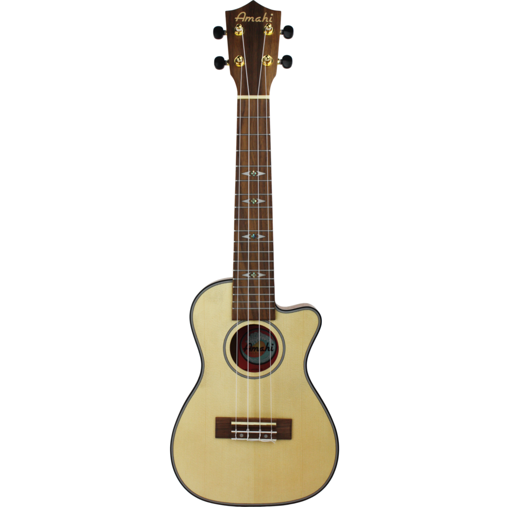 Amahi Amahi Concert Ukulele with Spruce Top, Mahogany Back & Sides, Thin Body, Cutaway