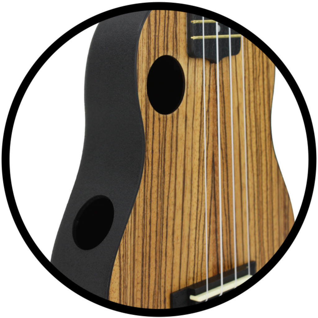 Amahi Amahi Soprano Ukulele with Zebrawood Top & ABS Plastic Back/Sides