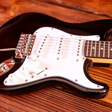 Aria Aria Pro STG Series Electric Guitar, Black (3/4 Scale)