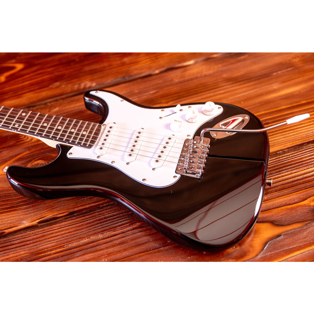 Aria Aria Pro STG Series Electric Guitar, Black (3/4 Scale)