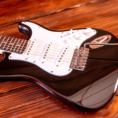 Aria Aria Pro STG Series Electric Guitar, Black (3/4 Scale)