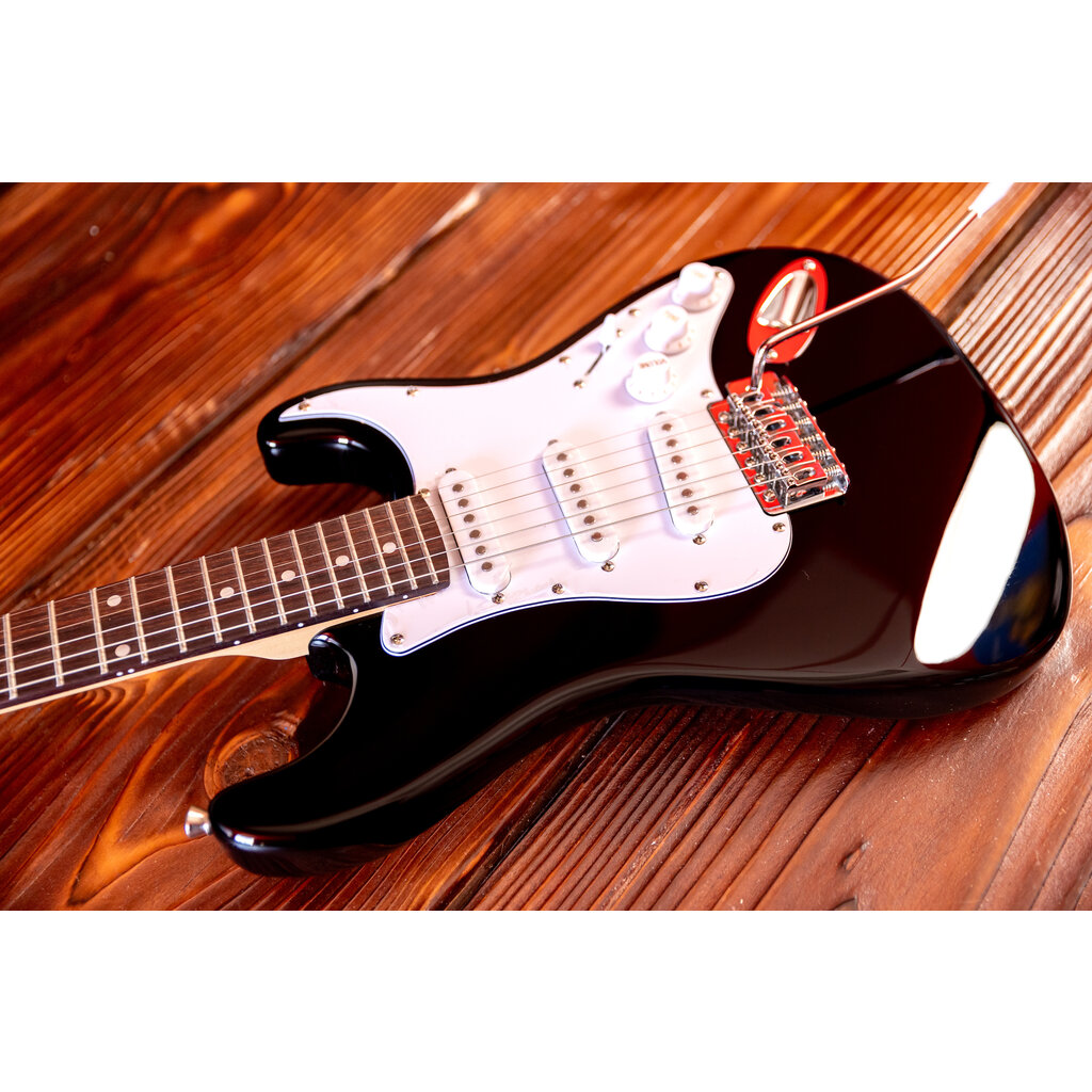 Aria Aria Pro STG Series Electric Guitar, Black (3/4 Scale)