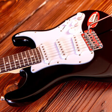 Aria Aria Pro STG Series Electric Guitar, Black (3/4 Scale)