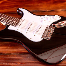 Aria Aria Pro STG Series Electric Guitar, Black (3/4 Scale)